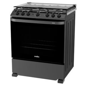 Estufa de piso Mabe de 30 pulgadas con cubierta de acero inoxidable negro EMH7602JBS0 – Eficiente y durable | Comercial Electroahorro Guatemala