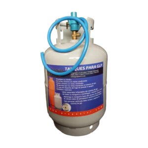 Cilindro de gas Tropigas 25 lbs con regulador, manguera y abrazaderas