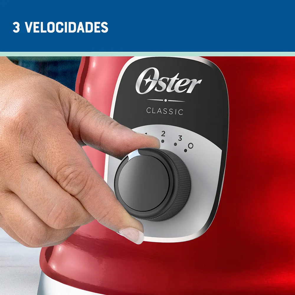 Licuadora Oster Clásica Cromada color rojo BLST4126R 4