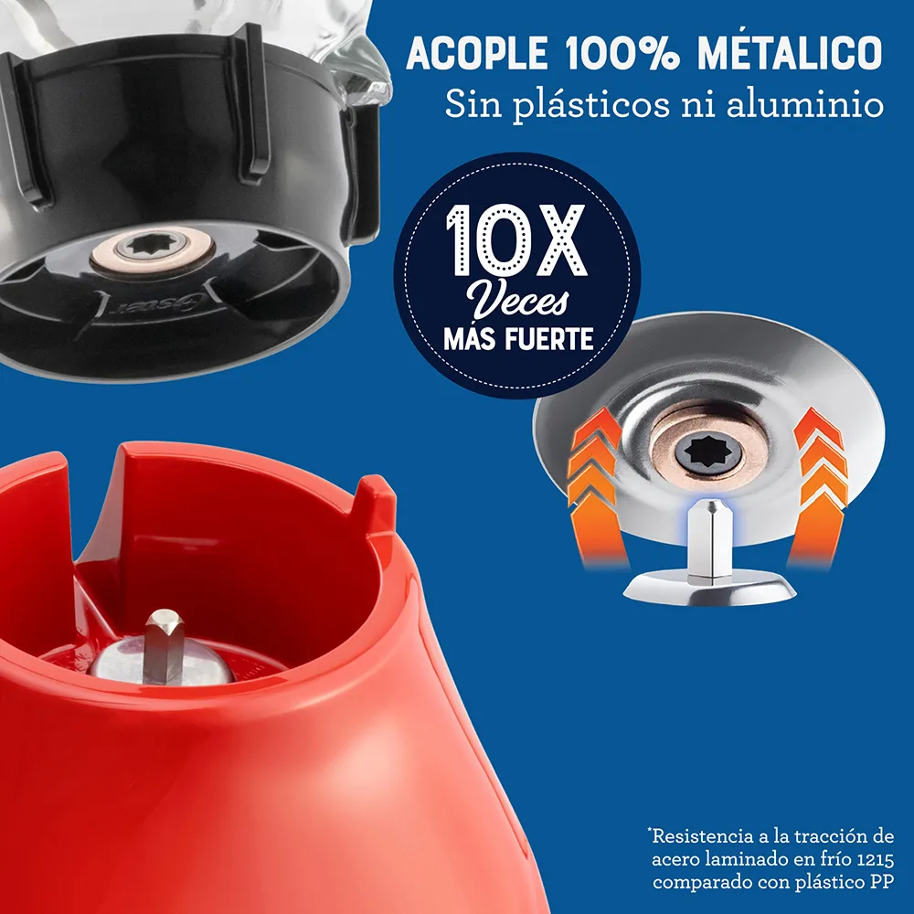 Licuadora Oster 2 velocidades más pulso y vaso de vidrio BLSTKAG-RPB 7