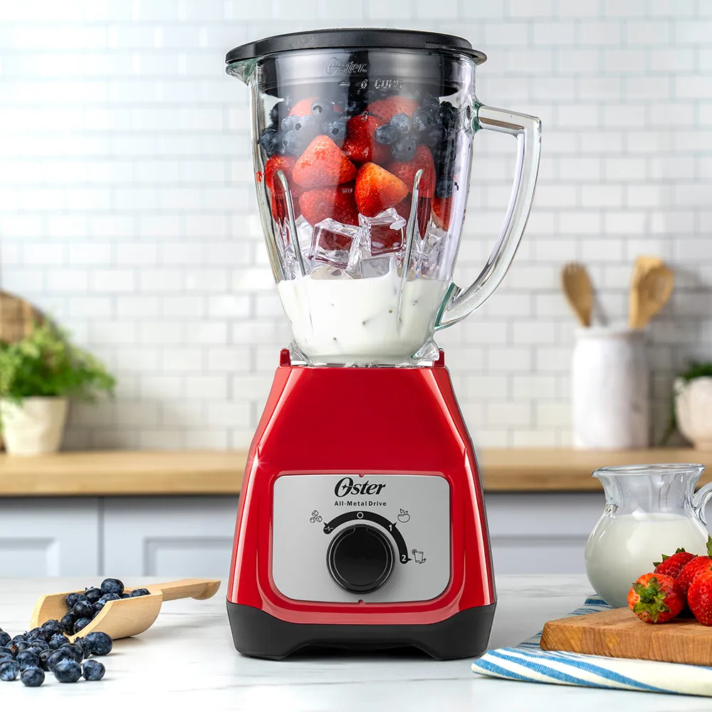 Licuadora Oster con vaso de vidrio y control de perilla BLSTKAG-RRD 2