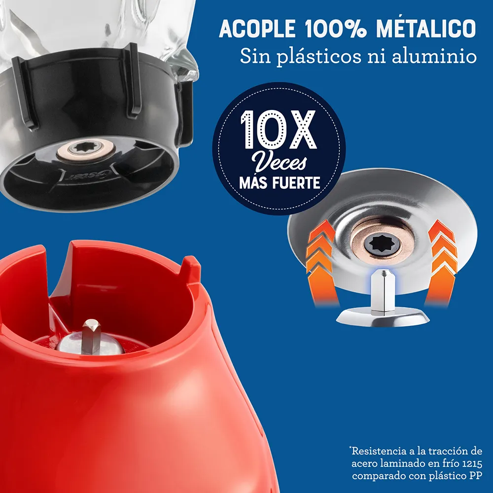 Licuadora Oster con vaso de vidrio y control de perilla BLSTKAG-RRD 7