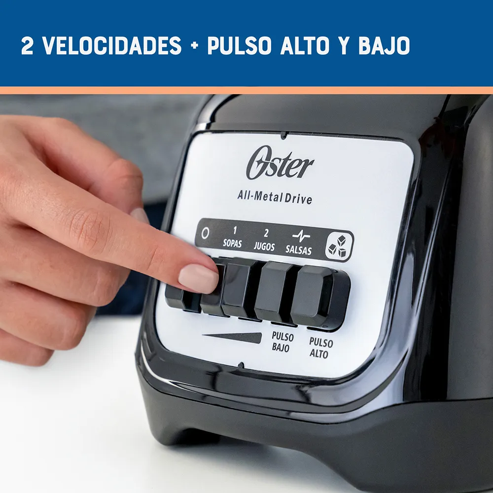 Licuadora Oster 2 velocidades vaso de vidrio BLSTKAP-BPB 4