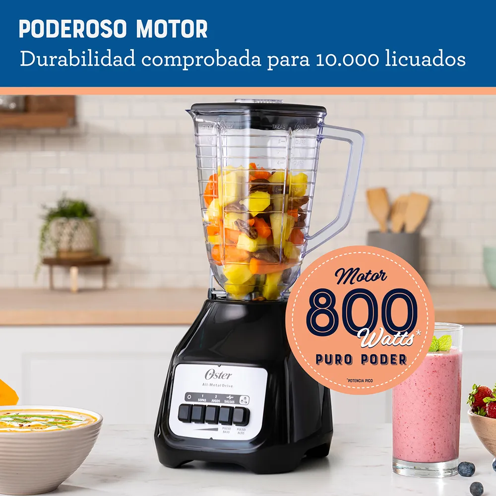 Licuadora Oster 2 velocidades vaso de vidrio BLSTKAP-BPB 5