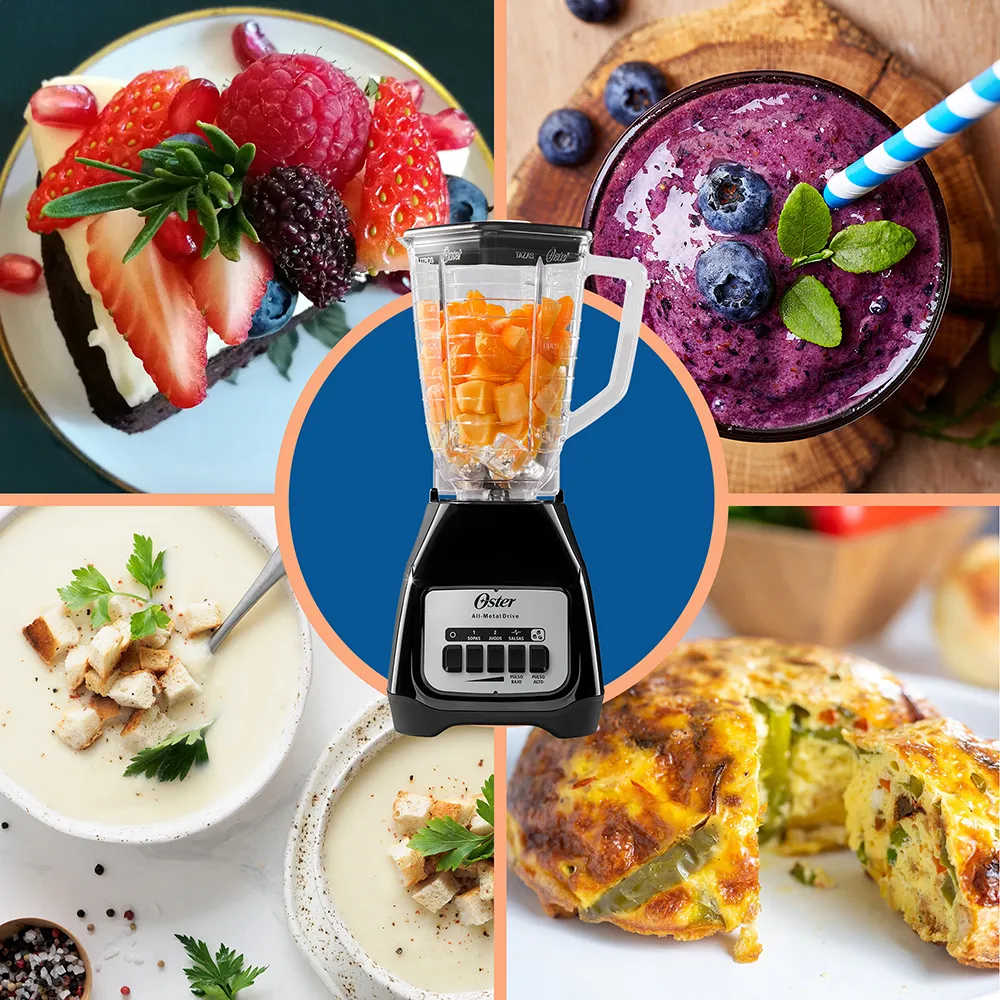 Licuadora Oster 2 velocidades vaso de vidrio BLSTKAP-BPB 10