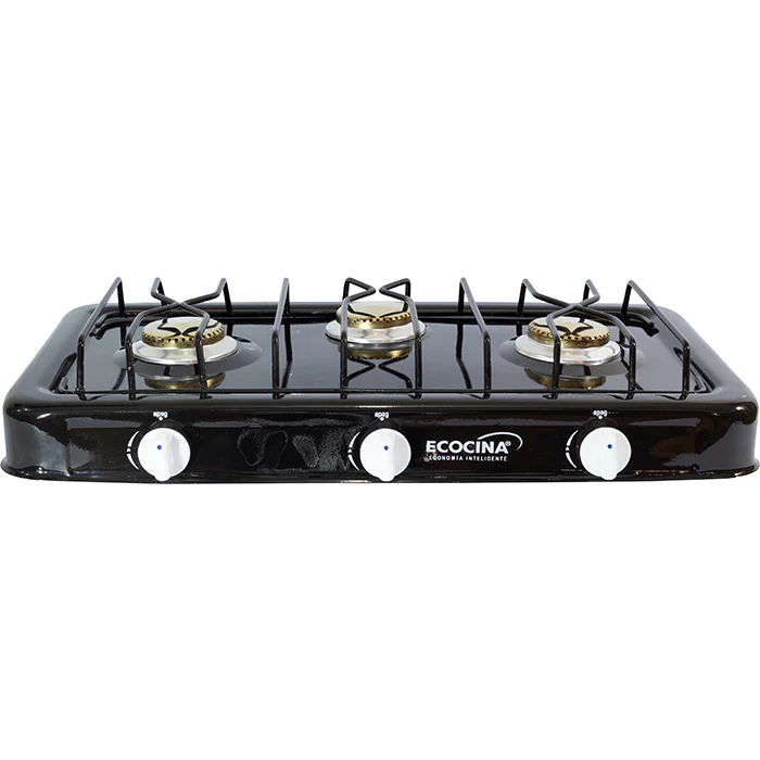 Estufa de mesa a gas de 3 hornillas Ecocina – Compacta y resistente | Comercial Electroahorro Guatemala - Imagen 4