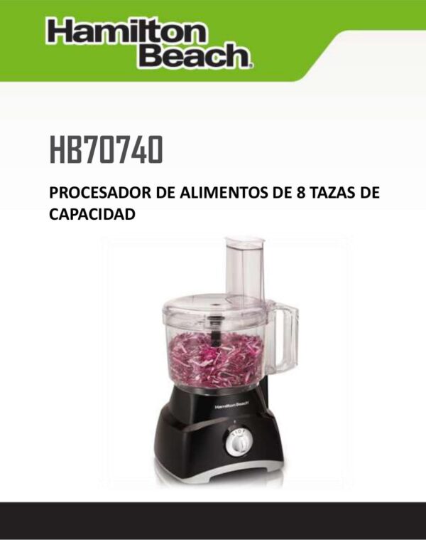 Procesador Hamilton Beach de 8 tazas de capacidad. Ahorre al visitar la tienda.