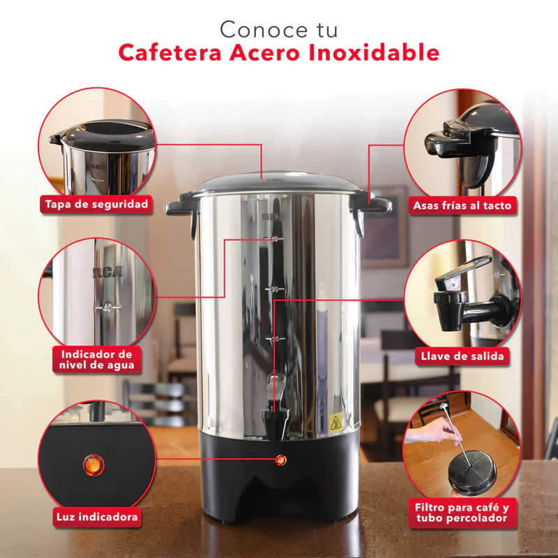 Cafetera RCA de 40 tazas RCUR16 4