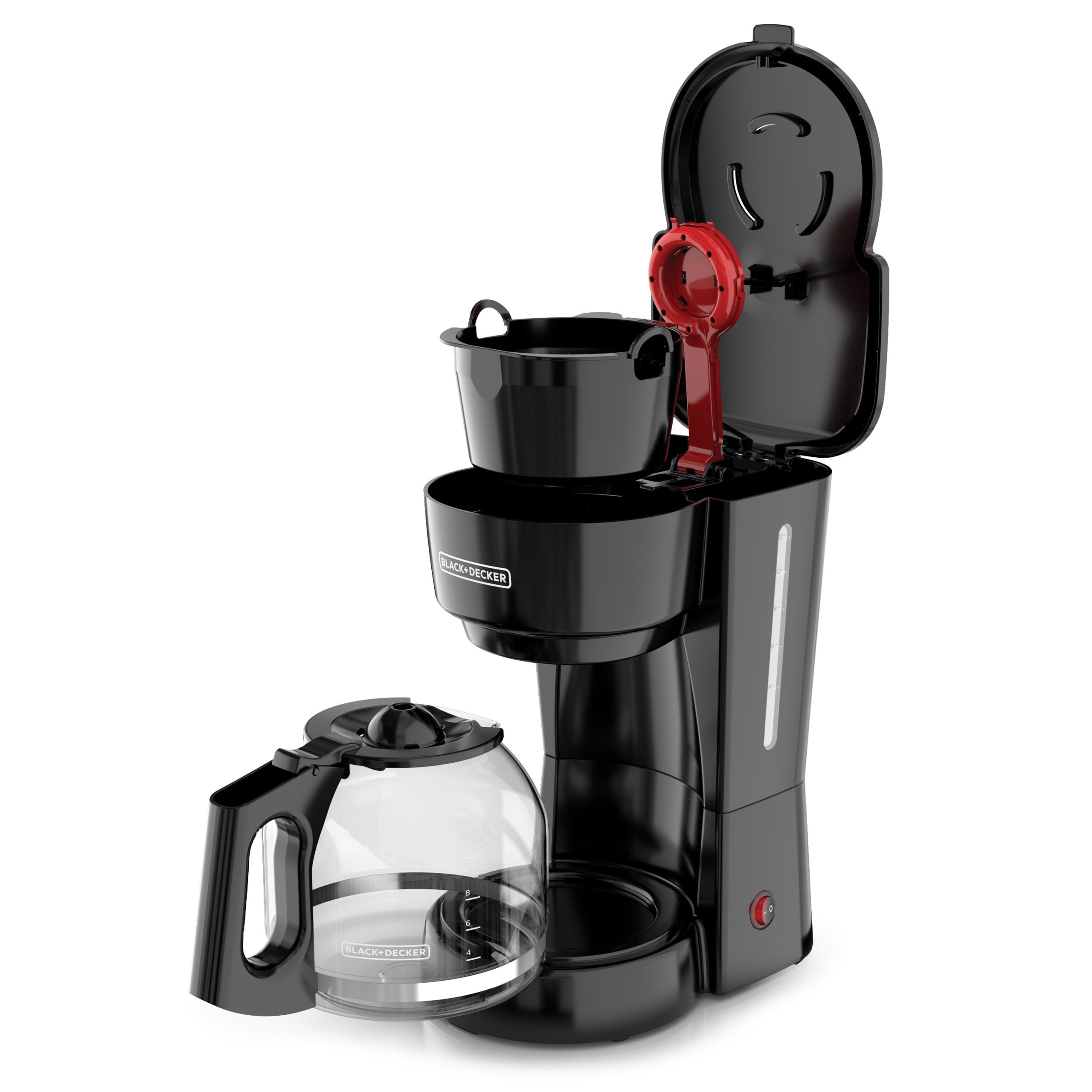 Cafetera Black+Decker de 12 tazas CM0916B abierta