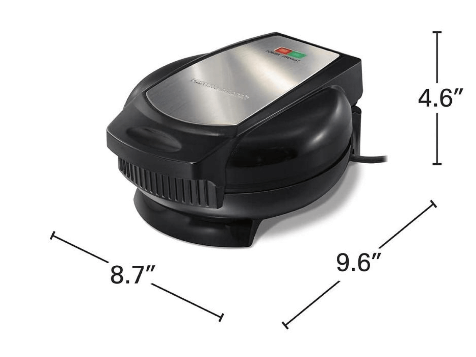 Waflera Redonda Hamilton Beach HB26071 medidas