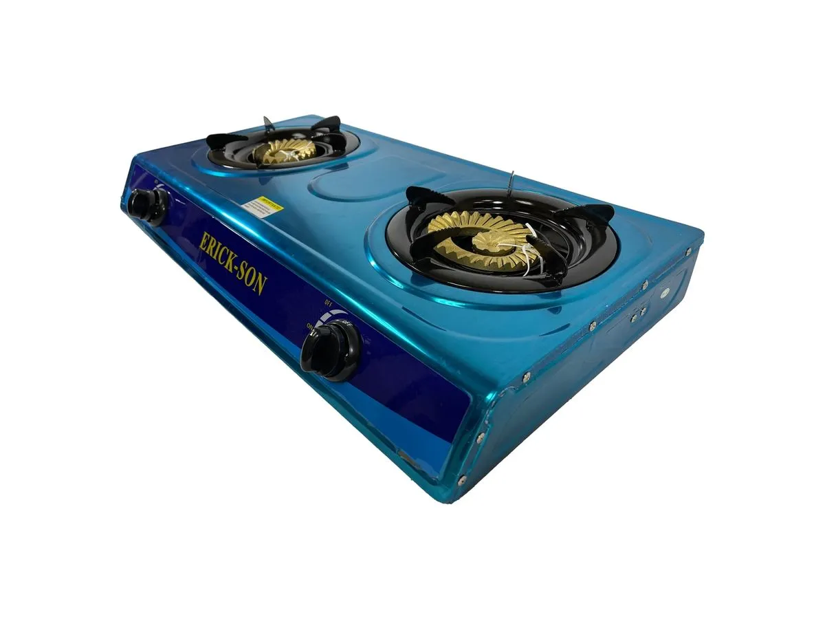 Estufa de mesa Erickson semi industrial de 2 hornillas HTG2055 lado