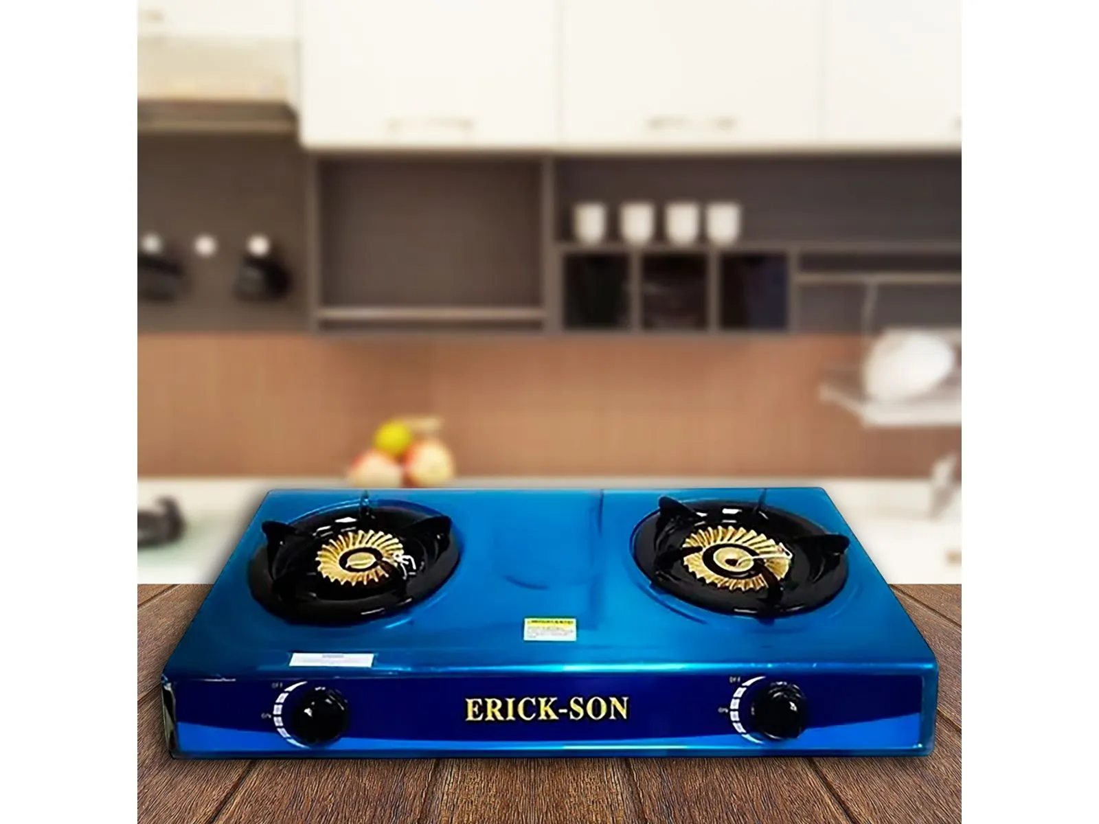 Estufa de mesa Erickson semi industrial de 2 hornillas HTG2055 fondo