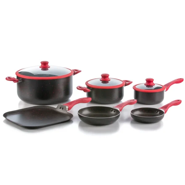 Batería de cocina de 9 piezas de marmol marca Picca. Ahorre al visitar la tienda.