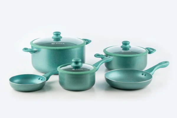 Batería de cocina de 8 piezas de mármol marca Picca. Ahorre al visitar la tienda.