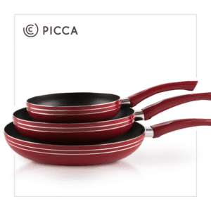 Set de sartenes de teflón Cerdeña marca Picca – Elegantes y antiadherentes | Comercial Electroahorro Guatemala
