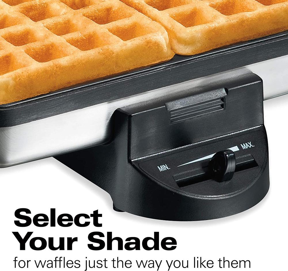 Waflera cuadrada de acero inoxidable Hamilton Beach HB26009 medida