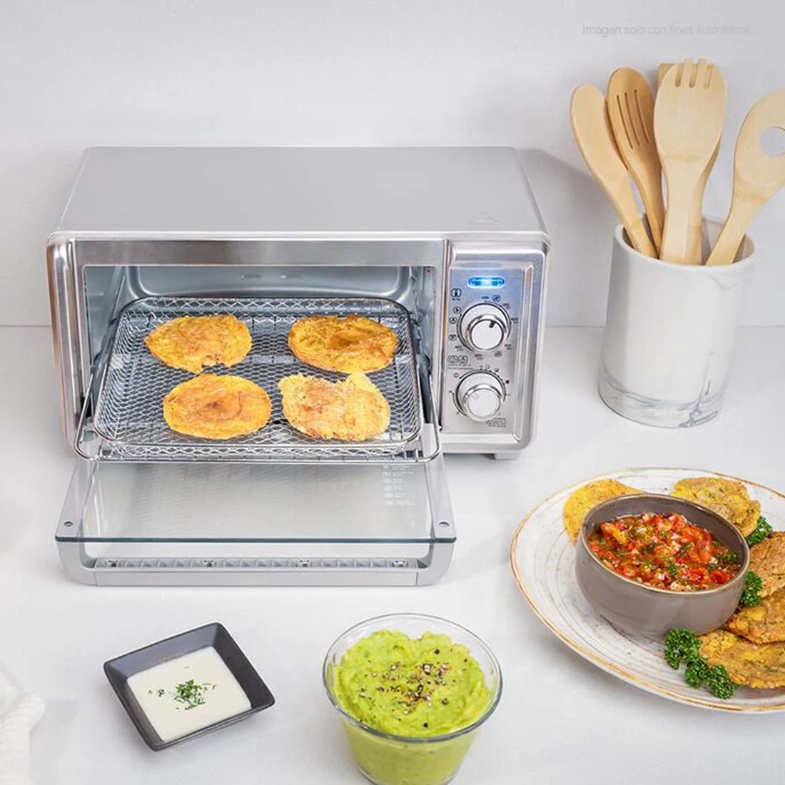 Horno tostador y freidora de aire Black+Decker TO4125-OSDLA acero inoxidable