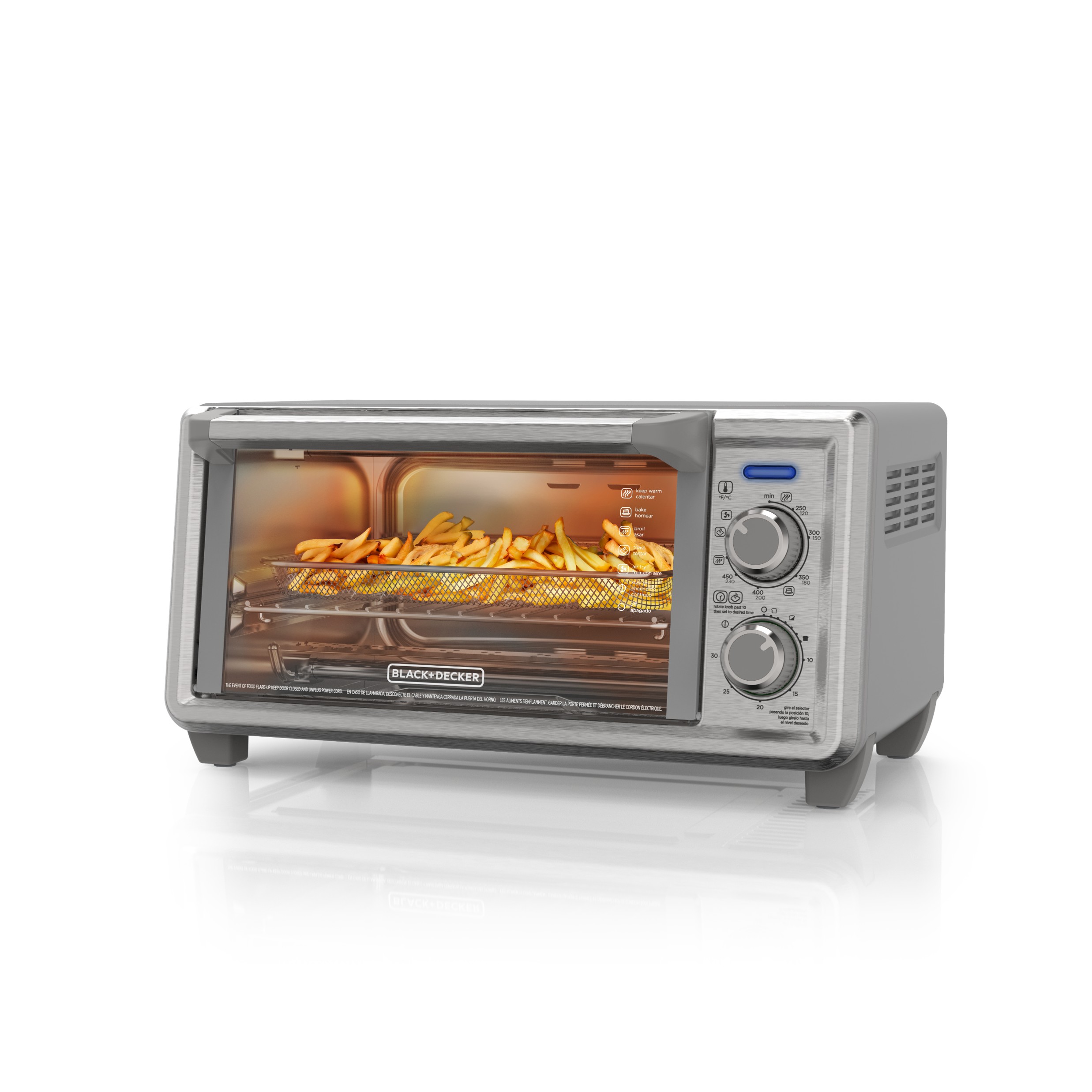 Horno tostador y freidora de aire Black+Decker TO4125-OSDLA acero inoxidable