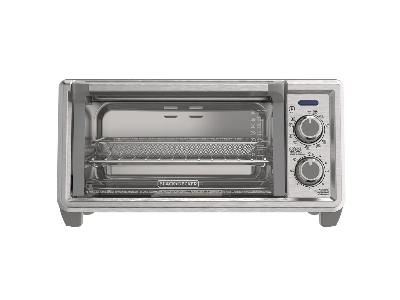 Horno tostador y freidora de aire Black+Decker TO4125-OSDLA acero inoxidable