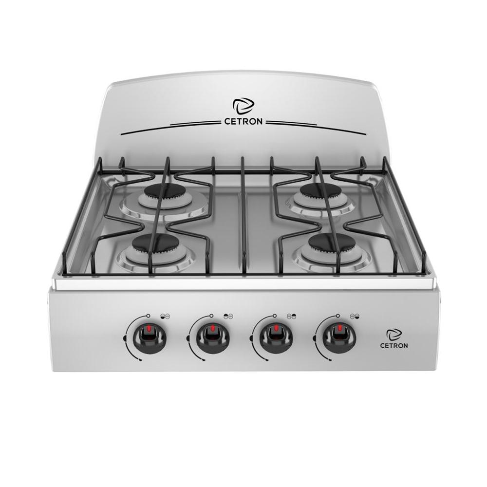 Estufa de mesa CETRON de gas base de acero inoxidable 4 hornillas CC20CGXO 5