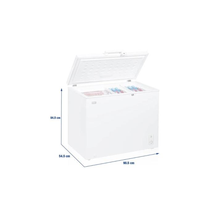 Congelador Marca Oster De 7 Pies Cúbicos Color Blanco OS-CF7001W vista de dimensiones