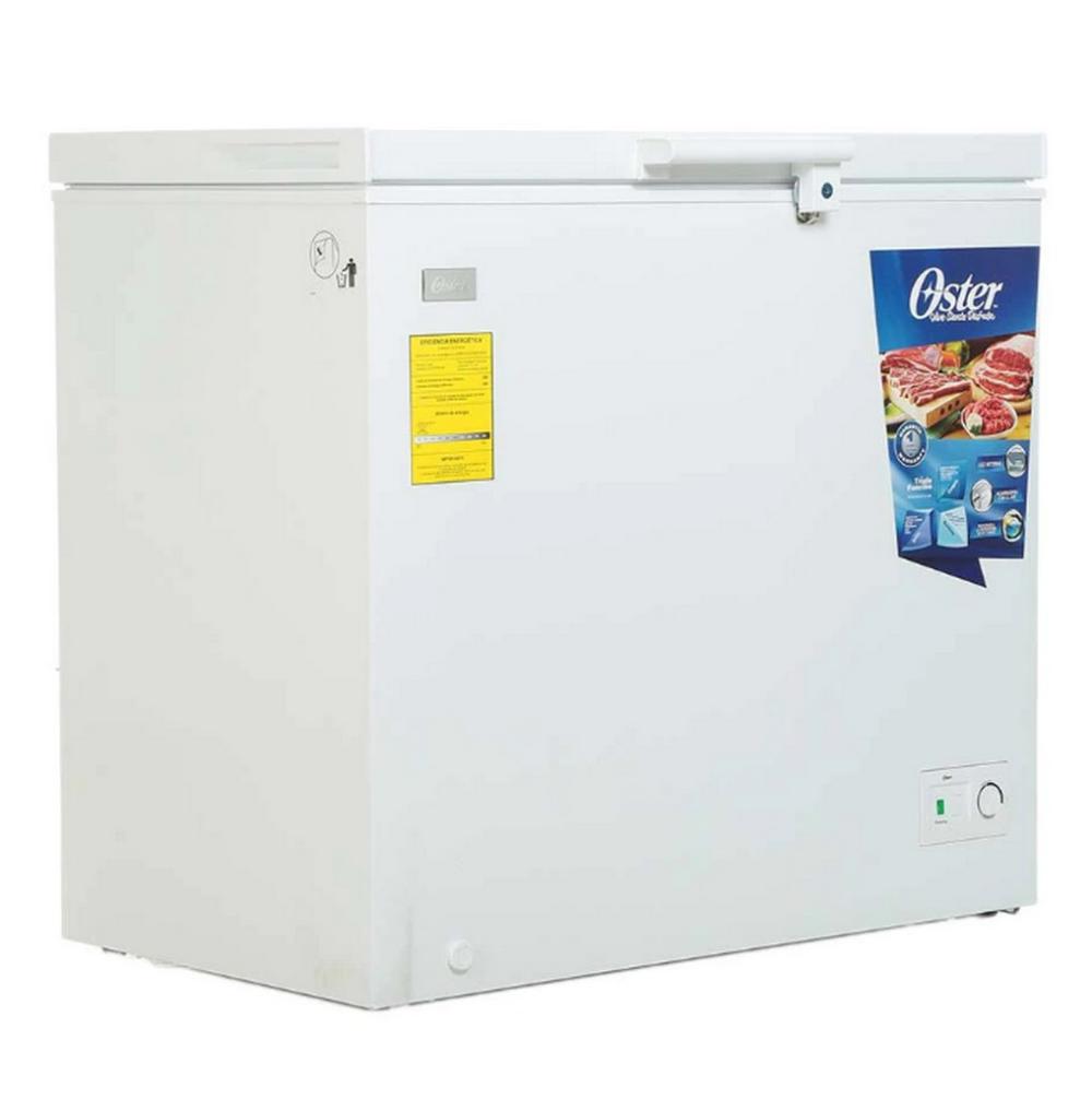 Congelador Marca Oster De 7 Pies Cúbicos Color Blanco OS-CF7001W vista lateral
