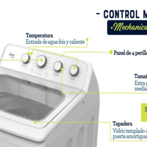 Lavadora Oster digital de 20 KG de capacidad OS-WSMDW202W