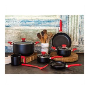 Batería de cocina marca Picca con antiadherente de Dyflon de 10 piezas.