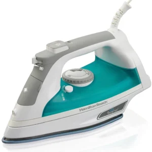 Plancha Hamilton Beach con suela Durathon, rociador y golpe de vapor.