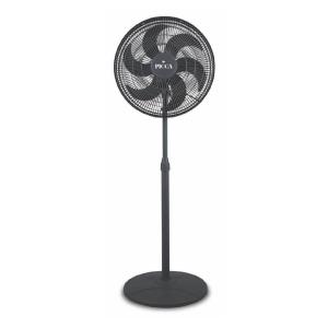 Ventilador Picca de 18" de piso con base circular color negro.