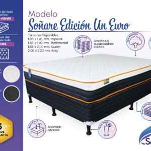 Cama Soñare Matrimonial Edicion Especial 1 Euro Pillow.